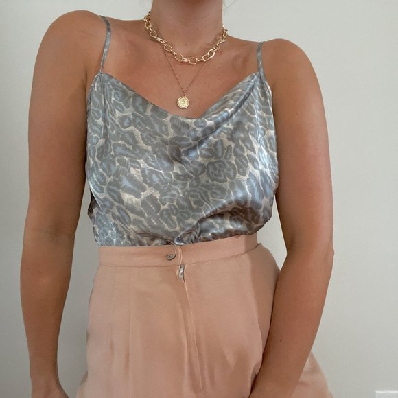 Y2K Victoria's Secret Sage Cheetah Print Cami - Picture 2 of 8